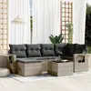 Image de VIDAXL Salon 7 pcs gris résine tressée