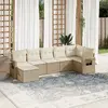 Image de vidaXL Salon de jardin avec coussins 7 pcs beige