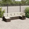Image de vidaXL Salon de jardin avec coussins 7 pcs marron résine tressée