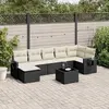 Image de vidaXL Salon de jardin 8 pcs avec coussins noir