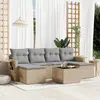 Image de vidaXL Salon de jardin 7 pcs avec coussins - Beige