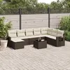 Image de vidaXL Salon de jardin résine tressée marron 9 pcs