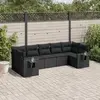 Image de vidaXL Salon de Jardin 7 pcs Noir Résine Tressée