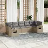 Image de vidaXL Salon de jardin 7 pcs avec coussins - Beige