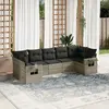 Image de vidaXL Salon de jardin 7 pcs - Gris clair