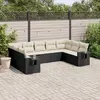 Image de vidaXL Salon de jardin 9 pcs - Noir résine tressée