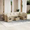 Image de Salon de jardin résine tressée avec coussins VIDA XL - Beige