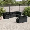 Image de vidaXL Salon de jardin 9 pcs - Noir