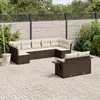 Image de vidaXL Salon de jardin 9 pcs - Marron