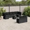 Image de VidaXL Salon de jardin 10 pcs - Noir