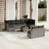 Image de vidaXL Salon de jardin avec coussins 10 pcs - Gris