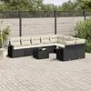 Image de vidaXL Salon de jardin 10 pcs avec coussins - Noir résine tressée