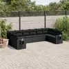 Image de vidaXL Salon Jardin Résine Tressée Noir