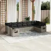 Image de Salon de jardin VIDAXL 10 pcs - Gris clair