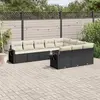 Image de vidaXL Salon de jardin 10 pcs - Noir résine tressée