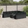 Image de vidaXL 11 pcs Salon de Jardin - Noir Résine Tressée