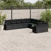Image de Salon de jardin VIDAXL 10 pcs noir résine tressée