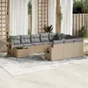 Image de vidaXL Salon de jardin 11 pcs - Beige