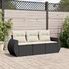 Image de vidaXL Salon de jardin 3 pcs - Noir