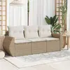 Image de Salon de jardin vidaXL - 3 pcs résine tressée - Beige