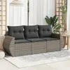 Image de VIDAXL Salon de jardin 3 pcs - Gris Résine Tressée