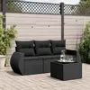 Image de vidaXL Salon de jardin 4 pcs - Noir