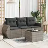 Image de vidaXL Salon de jardin 4 pcs - Gris