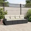 Image de VidaXL Salon de jardin 4 pcs - Noir