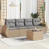 Image de vidaXL Salon de jardin 5 pcs - Beige