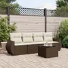 Image de vidaXL - Ensemble de jardin 5 pcs avec coussins marron
