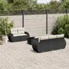 Image de VIDAXL Salon de jardin 6 pcs - Résine tressée noir