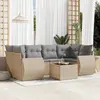 Image de VIDAXL Salon de jardin avec coussins - 7 pcs - Beige