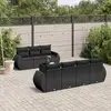 Image de Salon de jardin 8 pcs noir résine tressée
