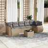 Image de vidaXL Salon de jardin 8 pcs - Beige résine tressée