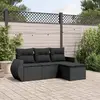 Image de vidaXL Salon de jardin 4 pcs - Noir
