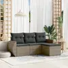 Image de Salon de jardin avec coussins - Gris