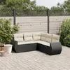 Image de vidaXL Salon de jardin 5 pcs avec coussins noir