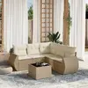 Image de vidaXL Salon de jardin 6 pcs - Beige résine tressée