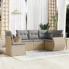 Image de vidaXL Salon de jardin 5 pcs beige Résine tressée