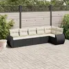 Image de vidaXL Salon de jardin 6 pcs - Noir résine tressée
