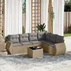 Image de vidaXL Salon de jardin 7 pcs - Beige