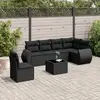Image de vidaXL Salon de jardin 7 pcs - Noir