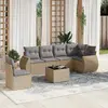 Image de vidaXL Salon de jardin 7 pcs beige
