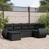 Image de vidaXL Salon de jardin - Résine tressée - Noir - 6 pcs