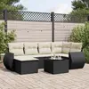 Image de vidaXL Salon de jardin 7 pcs - Noir