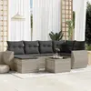 Image de vidaXL Salon de jardin 7 pcs - Résine tressée gris clair