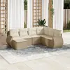Image de vidaXL Salon de jardin 7 pcs Beige résine tressée