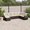 Image de vidaXL Ensemble de Jardin 8 pcs avec Coussins - Résine Tressée Marron