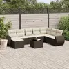 Image de vidaXL Ensemble de Jardin 9 pcs avec Coussins - Résine Tressée Marron