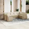 Image de Salon de jardin vidaXL 9 pièces avec coussins - Beige